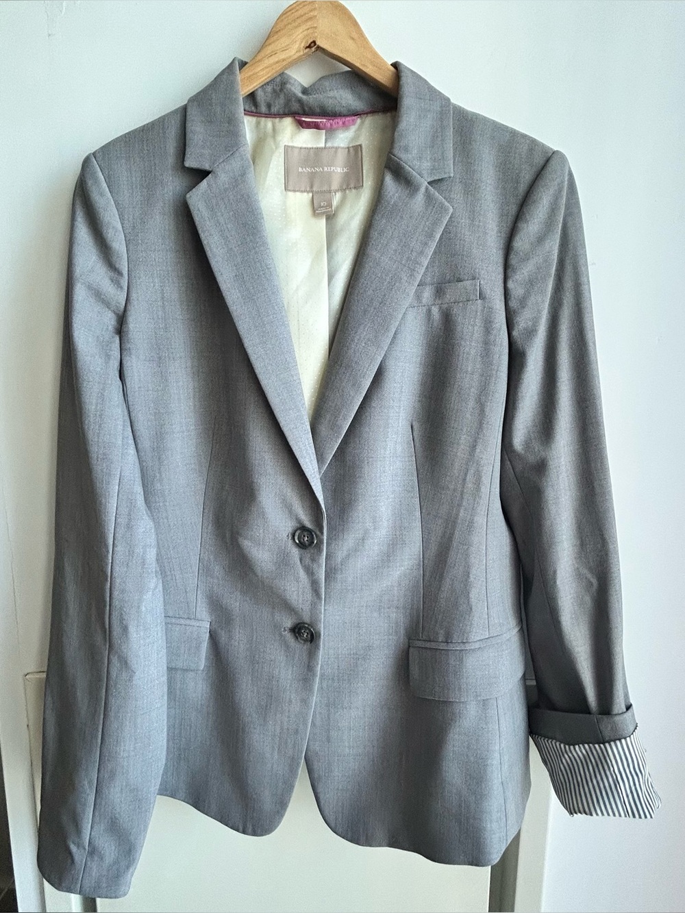 Banana Republic Italian Wool Blazer, Heather Grey, Women, size 10